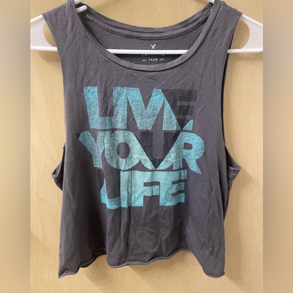Gray loose workout tank